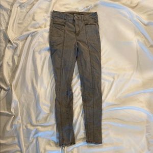 American Eagle Womens' Skinny Hi-Rise Legging Pants Beige/Gray Size 2